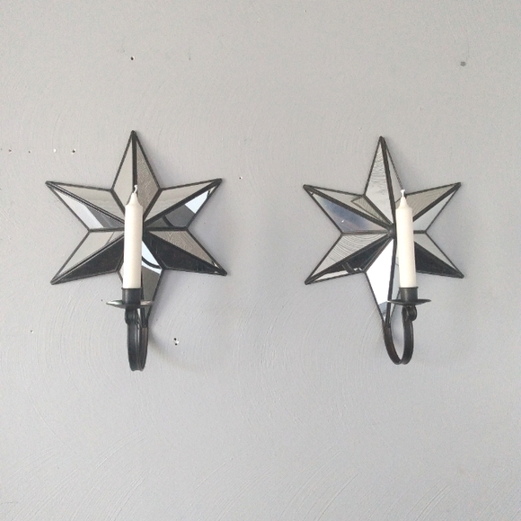 Star Mirror wall Candleholders set - Picture 2 of 12